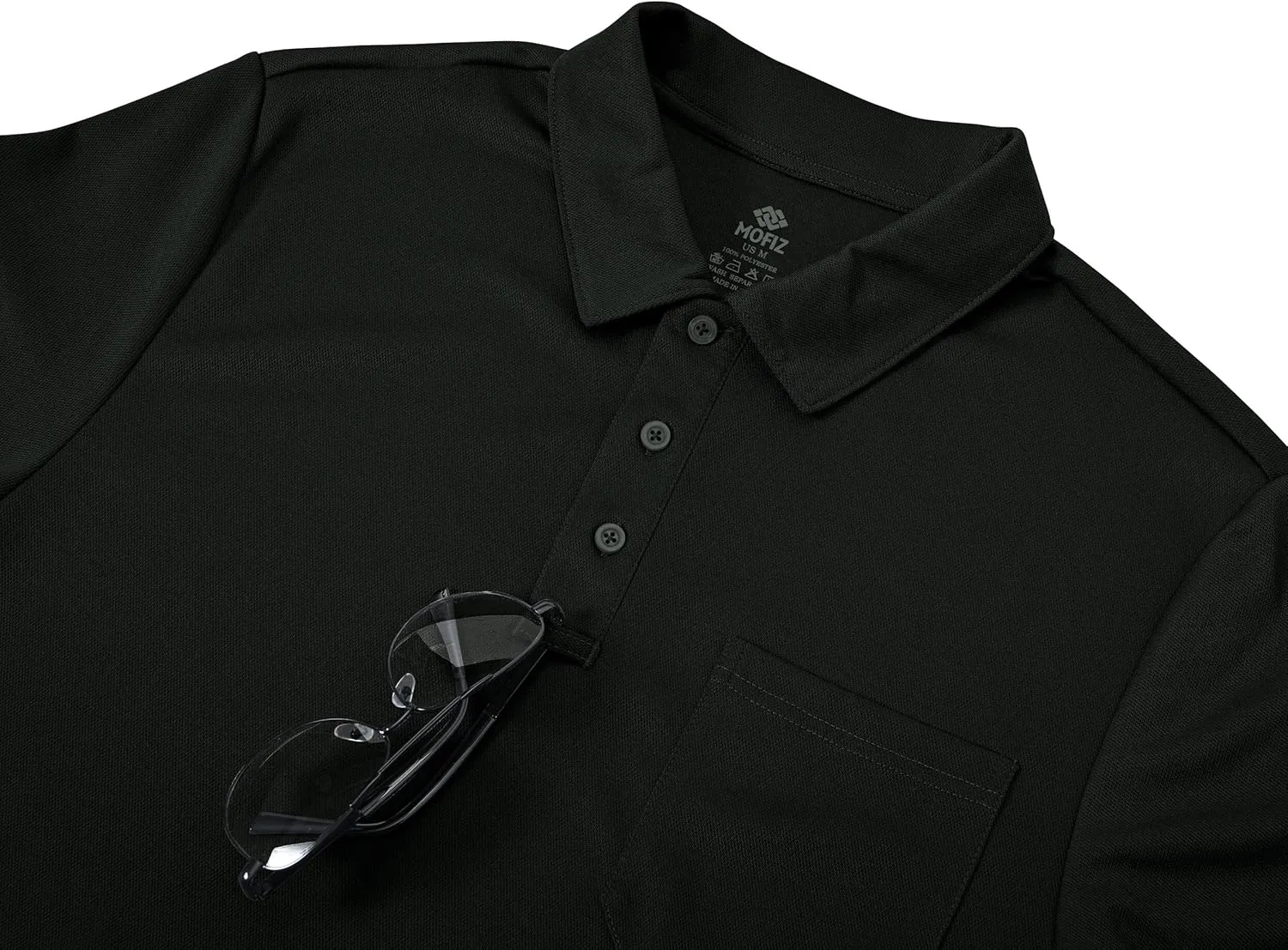 MoFiz Men's Polo Shirts Short Sleeve Lightweight Quick Dry Fit Polo Golf Summer Solid Athletic T-Shirts