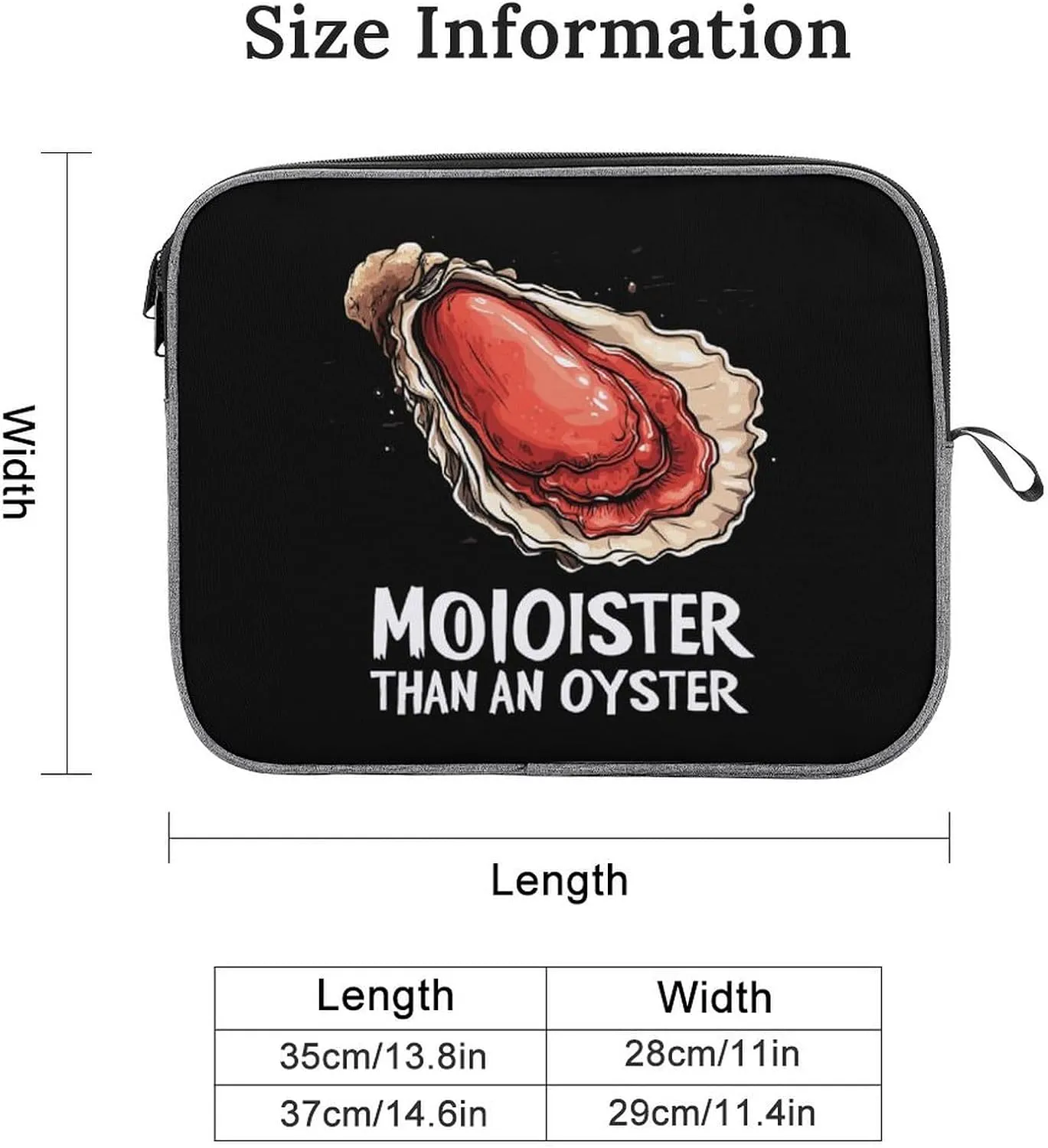 Moister Than an Oyster Shellfish Laptop Sleeve Case Shockproof Protective Carrying Bag Travel Briefcase 13inch