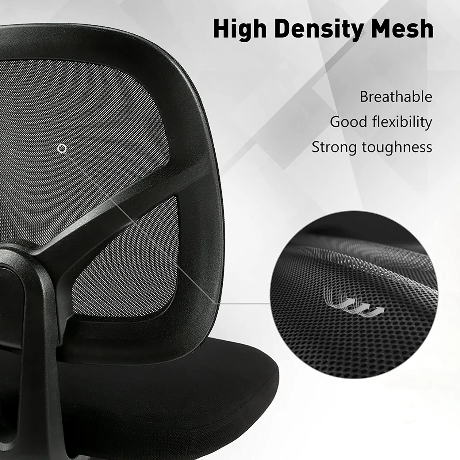 MOLENTS Swivel Computer Office Desk Chair, Low-Back Mesh Computer Chair, Ergonomic Adjustable Task Chair, Black
