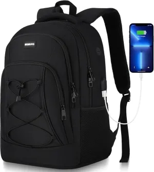 MOMUVO School Backpack for Men Teen Boys,Bookbag Water Resistant Laptop Backpack with USB for College High School Office Business