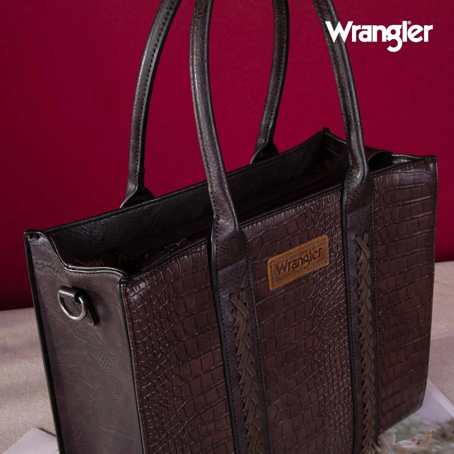 Montana West Wrangler Purse for Women Large Work Tote Bags with Strap Vintage Top-Handle Handbags