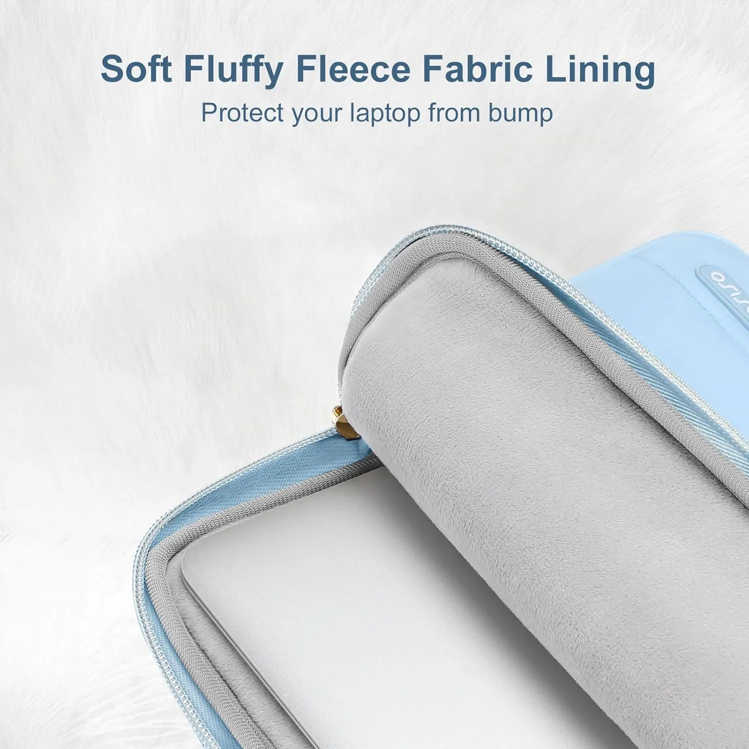 MOSISO 13-14 inch Laptop Case, 13.3 inch Puffy Laptop Sleeve Compatible with MacBook Air 13 13.6 M3 M2 M1/Pro 13/Pro 14, HP, Dell, ASUS, Lenovo, Polyester Horizontal Bag with Small Case, Air Blue