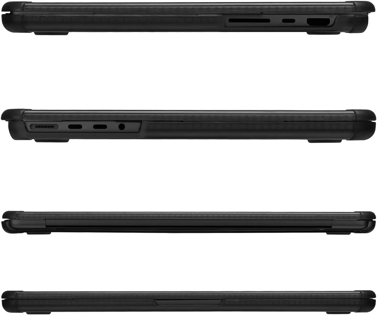 MOSISO Compatible with MacBook Pro 14 inch Case 2025-2021 M4 M3 M2 M1 A3112 A3185 A3401 A2918 A2992 A2779 A2442, Anti-Cracking Heavy Duty TPU Bumper Hard Case&Keyboard Skin&Screen Film, Black