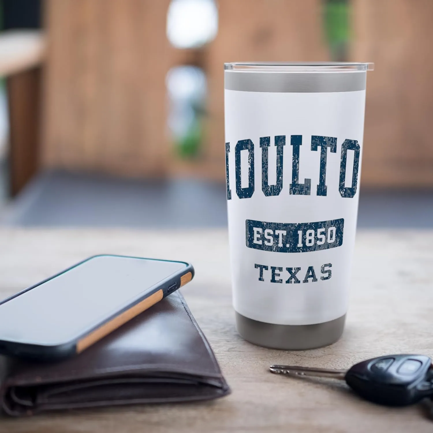Moulton Texas TX Vintage Sports Established Navy Design Stainless Steel Insulated Tumbler
