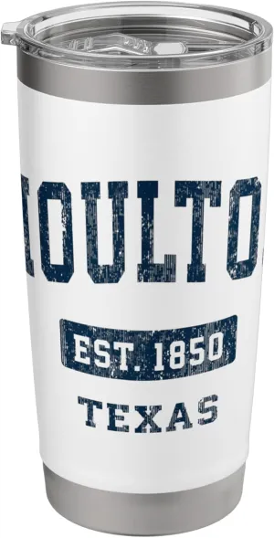Moulton Texas TX Vintage Sports Established Navy Design Stainless Steel Insulated Tumbler