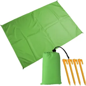 Muka Beach Blanket Portable Compact Sand-Proof Waterproof Lightweight for Outdoor Camping, Picnic, Sunbath Mat w/Fixed Piles and Storage