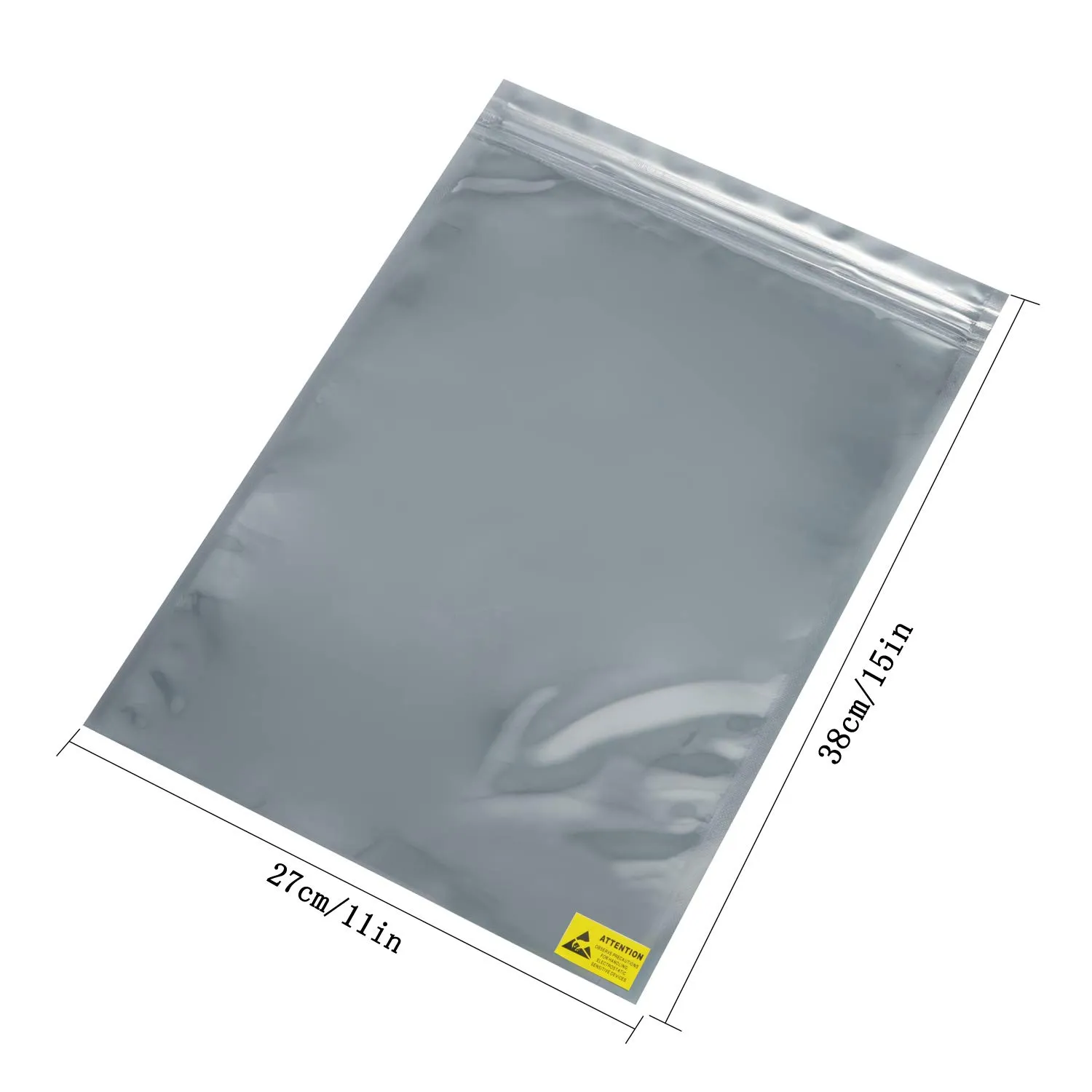 MWRF Source 100 PC Zip Lock Anti-Static Bags and Labels for Electronic Devices, 11x15 inches, 279x381 mm