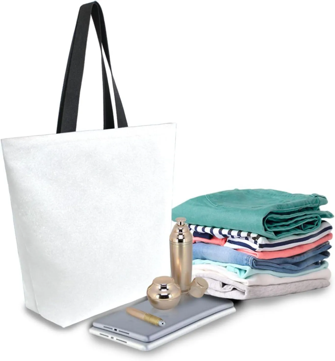 Naanle Personalized Floral Canvas Tote Bag Large Women Casual Shoulder Bag Custom Customized Handbag Watercolor Flowers Cotton Tote Bag Gift for Bridesmaid Bachelorette Party Wedding Events