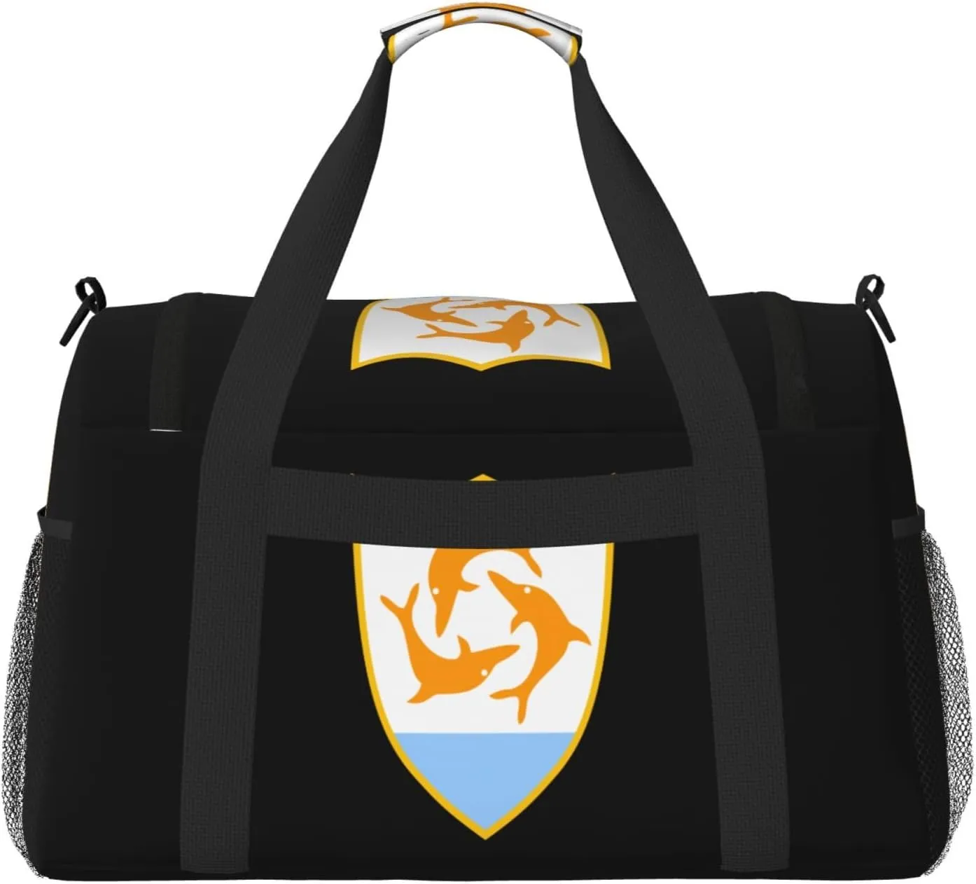 National Emblem Of Anguilla Travel Duffel Bag Large Foldable Waterproof Overnight Bag For Beach Swim Bags Pool Sports Gym