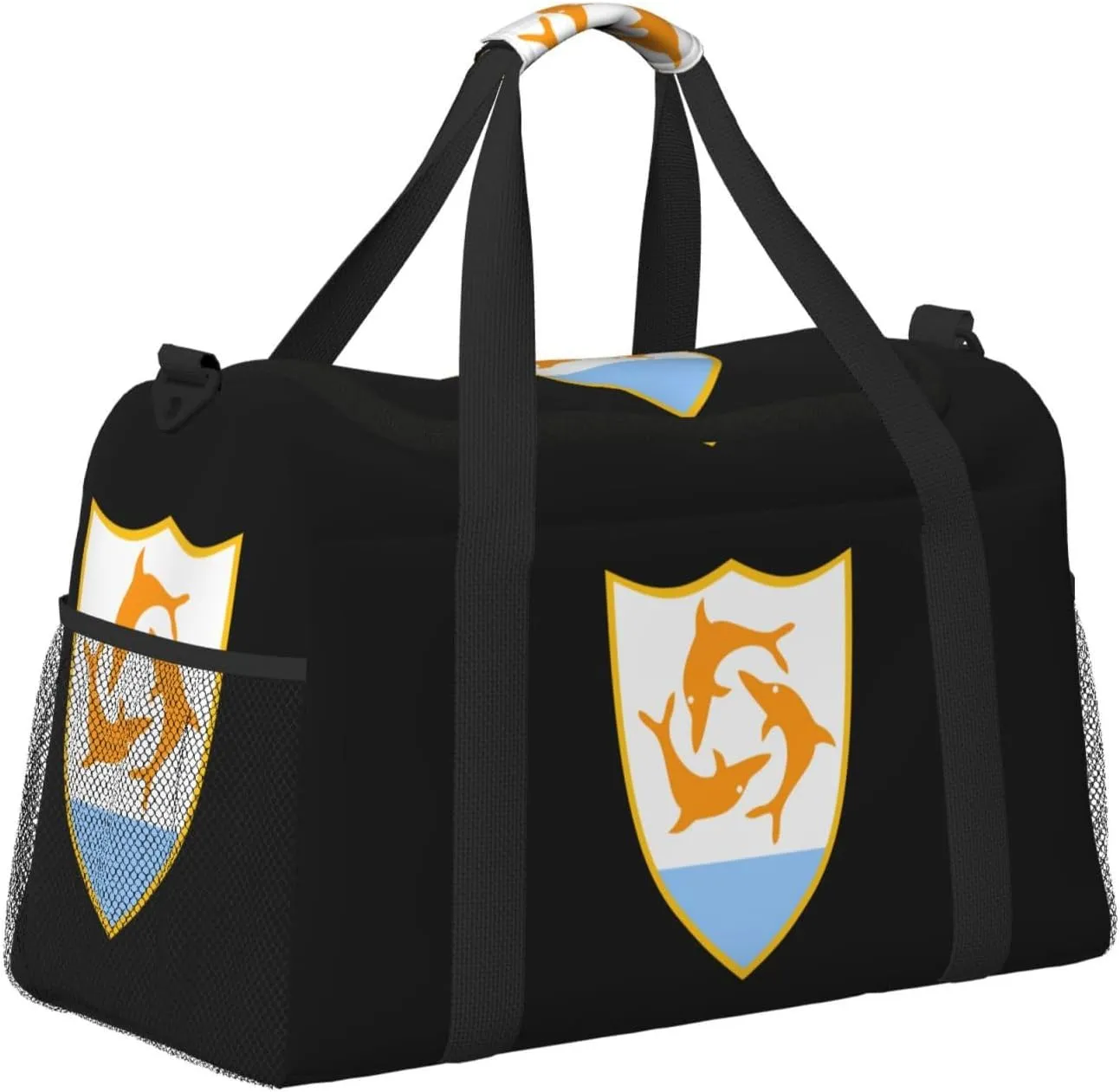 National Emblem Of Anguilla Travel Duffel Bag Large Foldable Waterproof Overnight Bag For Beach Swim Bags Pool Sports Gym