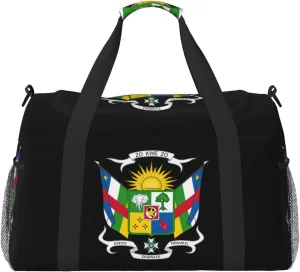 National Emblem Of Central African Travel Duffel Bag Large Foldable Waterproof Overnight Bag For Beach Swim Bags Pool Sports Gym