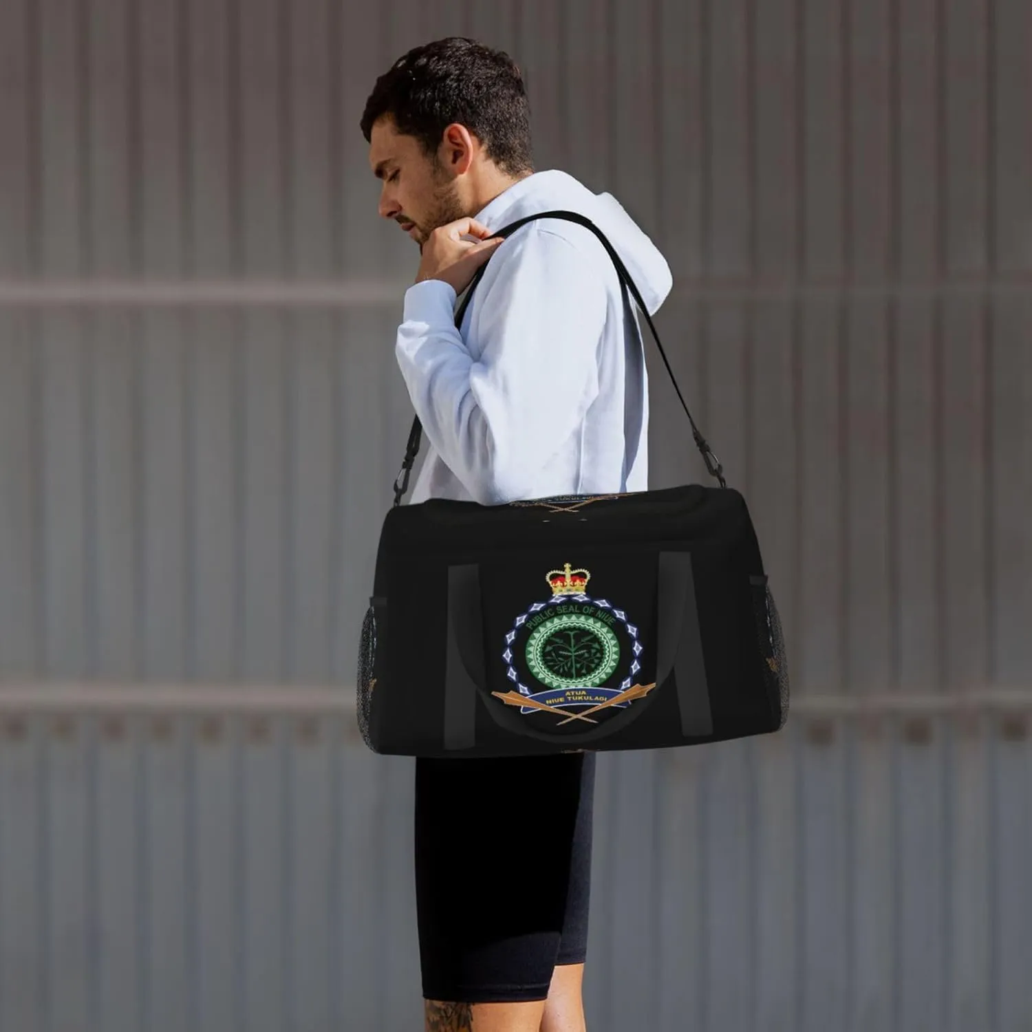 National Emblem Of Niue Travel Duffel Bag Large Foldable Waterproof Overnight Bag For Beach Swim Bags Pool Sports Gym