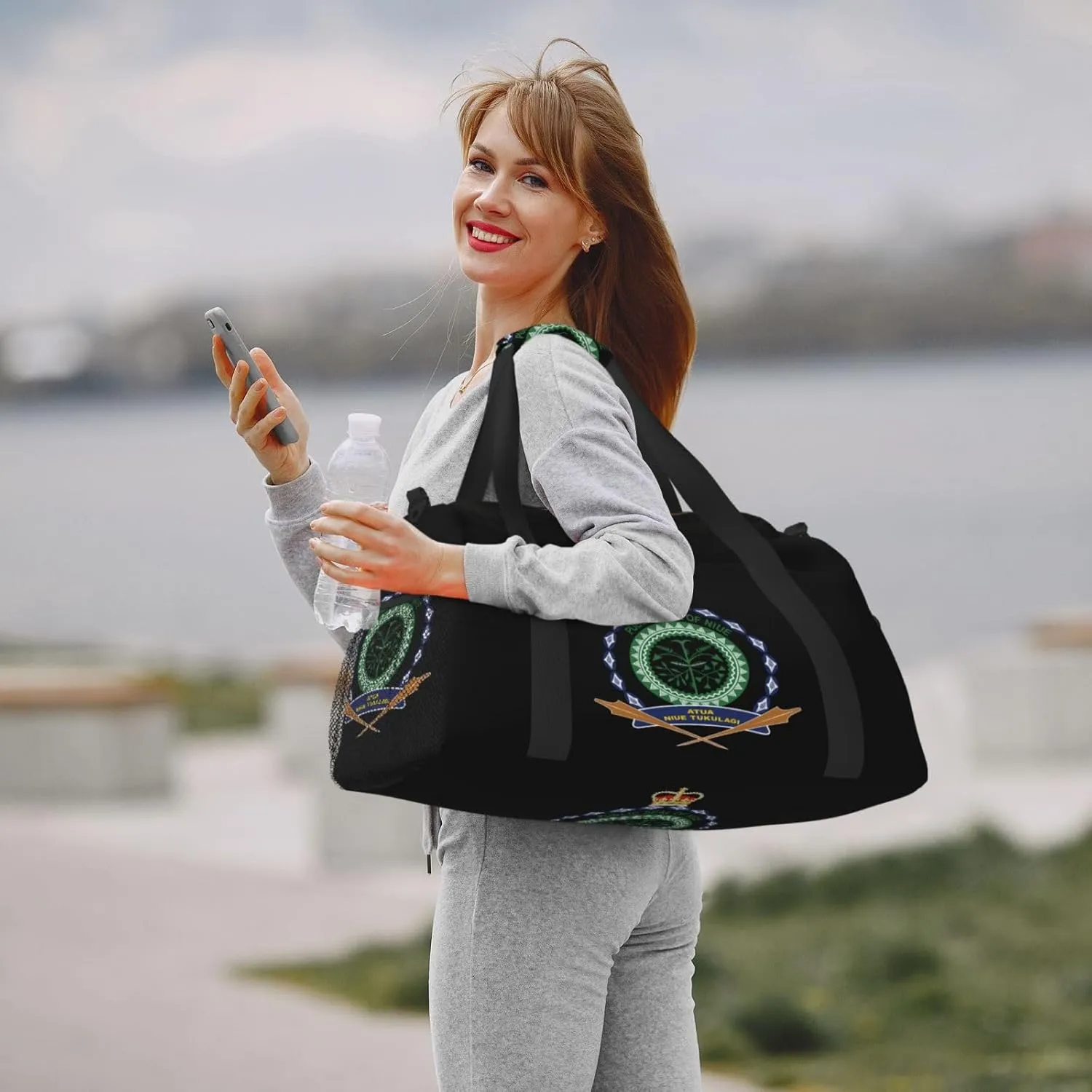 National Emblem Of Niue Travel Duffel Bag Large Foldable Waterproof Overnight Bag For Beach Swim Bags Pool Sports Gym