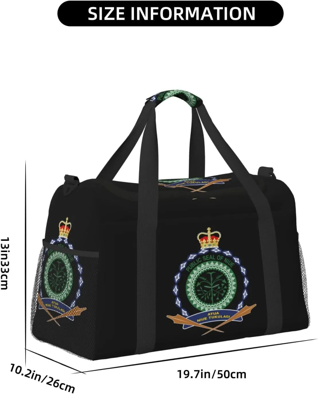 National Emblem Of Niue Travel Duffel Bag Large Foldable Waterproof Overnight Bag For Beach Swim Bags Pool Sports Gym