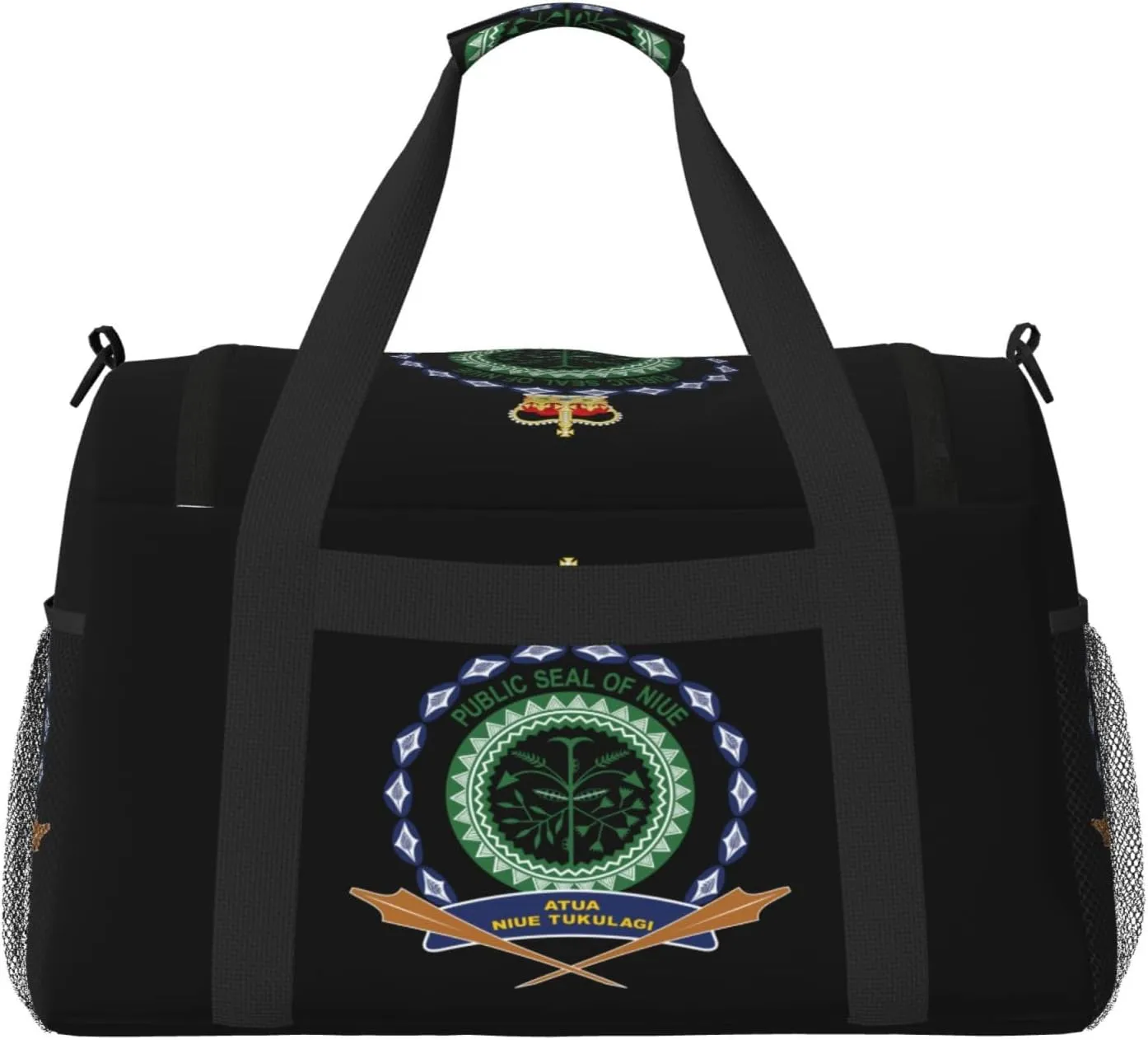 National Emblem Of Niue Travel Duffel Bag Large Foldable Waterproof Overnight Bag For Beach Swim Bags Pool Sports Gym