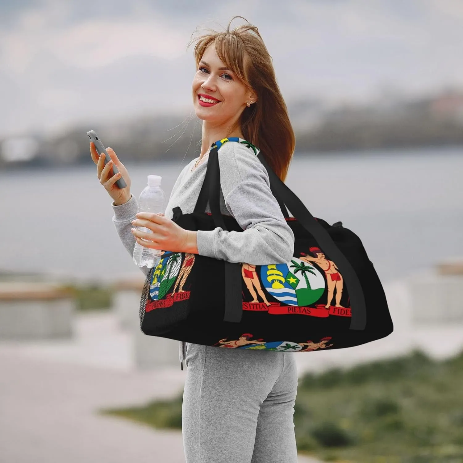 National Emblem Of Suriname Travel Duffel Bag Large Foldable Waterproof Overnight Bag For Beach Swim Bags Pool Sports Gym