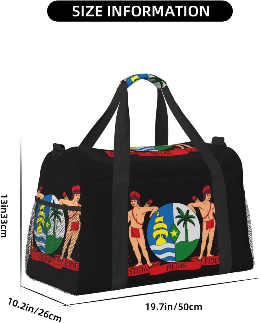 National Emblem Of Suriname Travel Duffel Bag Large Foldable Waterproof Overnight Bag For Beach Swim Bags Pool Sports Gym