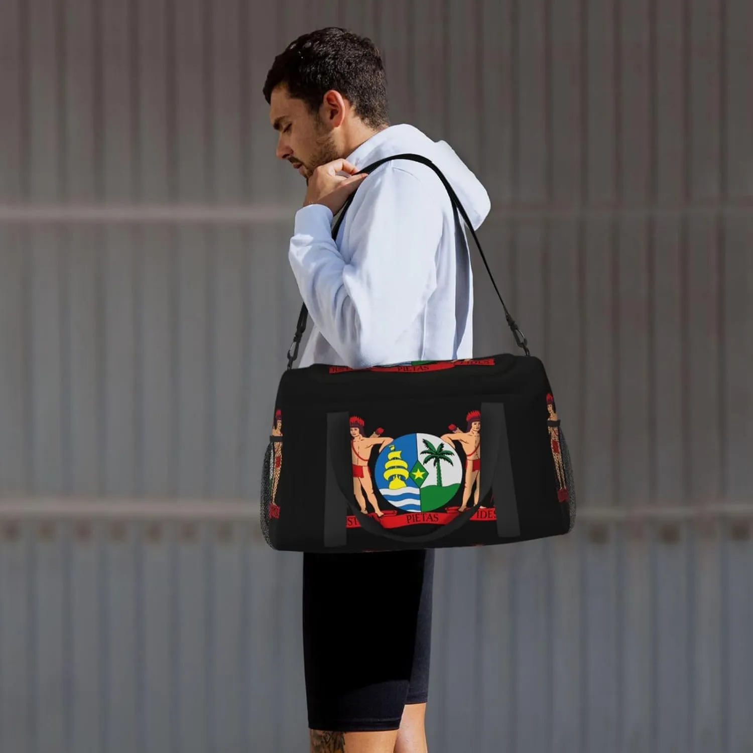 National Emblem Of Suriname Travel Duffel Bag Large Foldable Waterproof Overnight Bag For Beach Swim Bags Pool Sports Gym