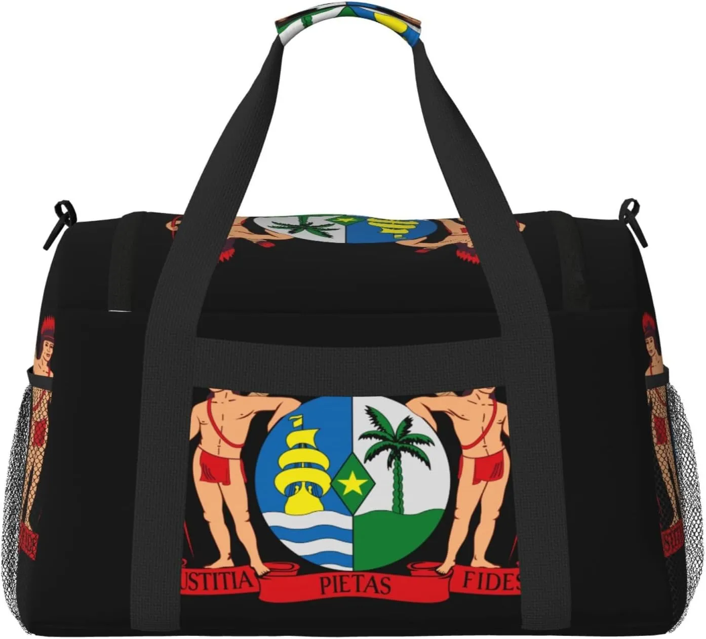 National Emblem Of Suriname Travel Duffel Bag Large Foldable Waterproof Overnight Bag For Beach Swim Bags Pool Sports Gym