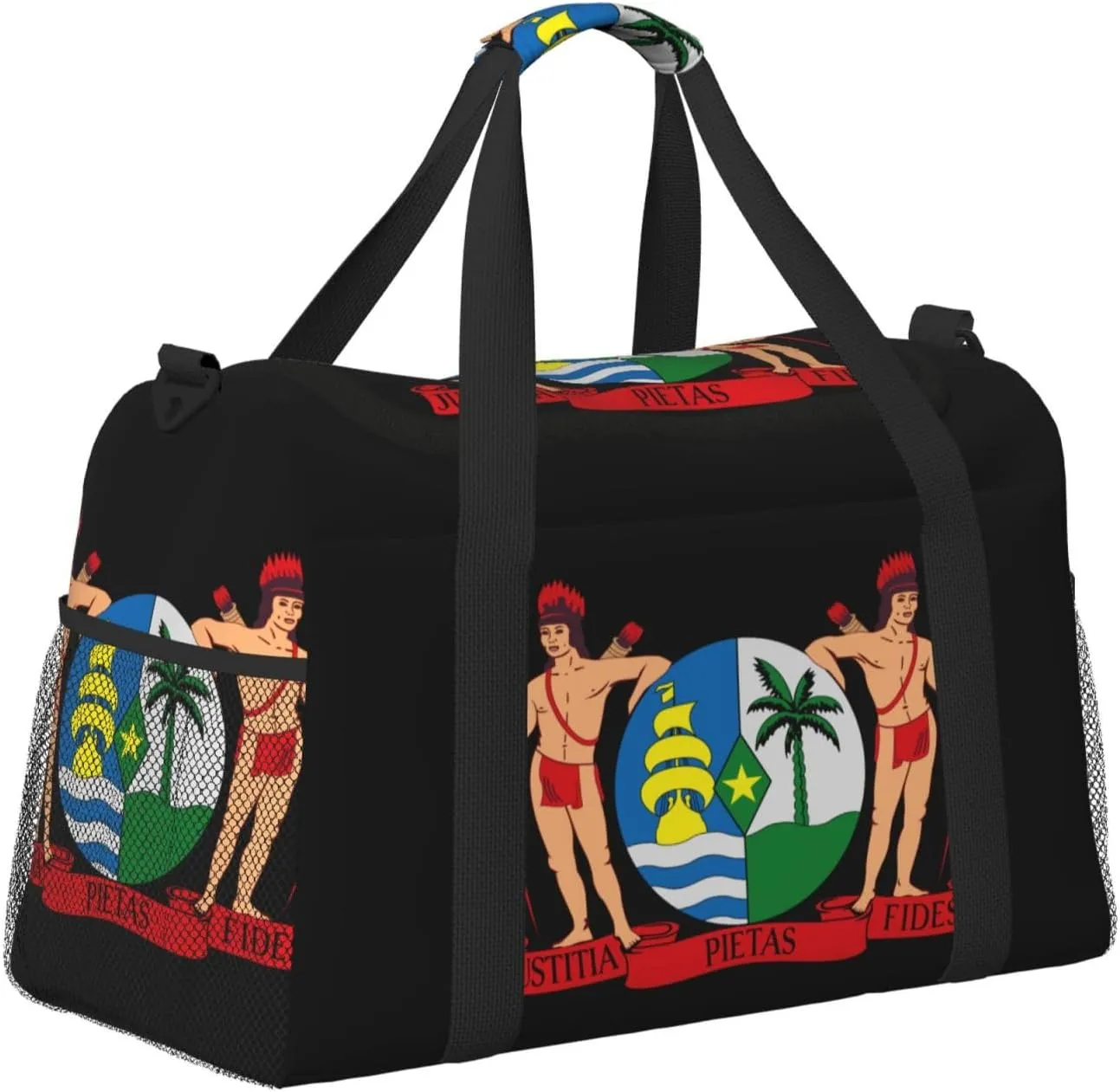 National Emblem Of Suriname Travel Duffel Bag Large Foldable Waterproof Overnight Bag For Beach Swim Bags Pool Sports Gym