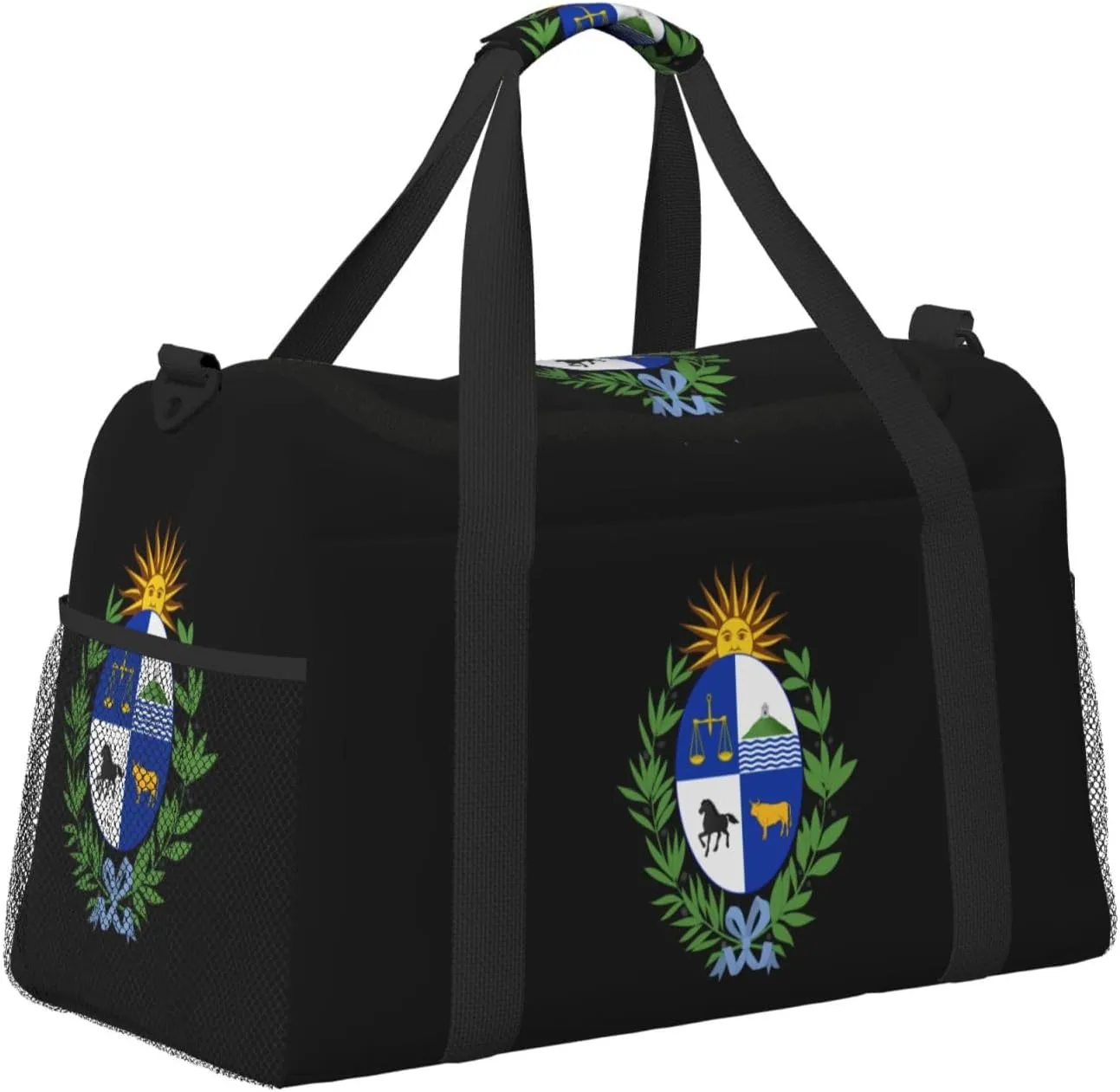 National Emblem Of Uruguay Travel Duffel Bag Large Foldable Waterproof Overnight Bag For Beach Swim Bags Pool Sports Gym