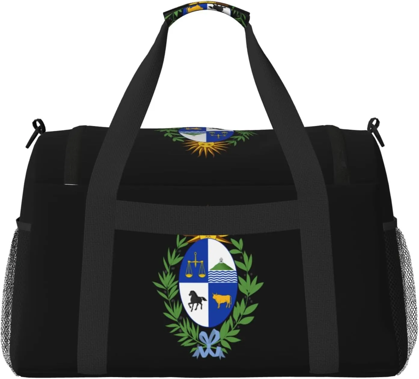 National Emblem Of Uruguay Travel Duffel Bag Large Foldable Waterproof Overnight Bag For Beach Swim Bags Pool Sports Gym