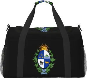 National Emblem Of Uruguay Travel Duffel Bag Large Foldable Waterproof Overnight Bag For Beach Swim Bags Pool Sports Gym