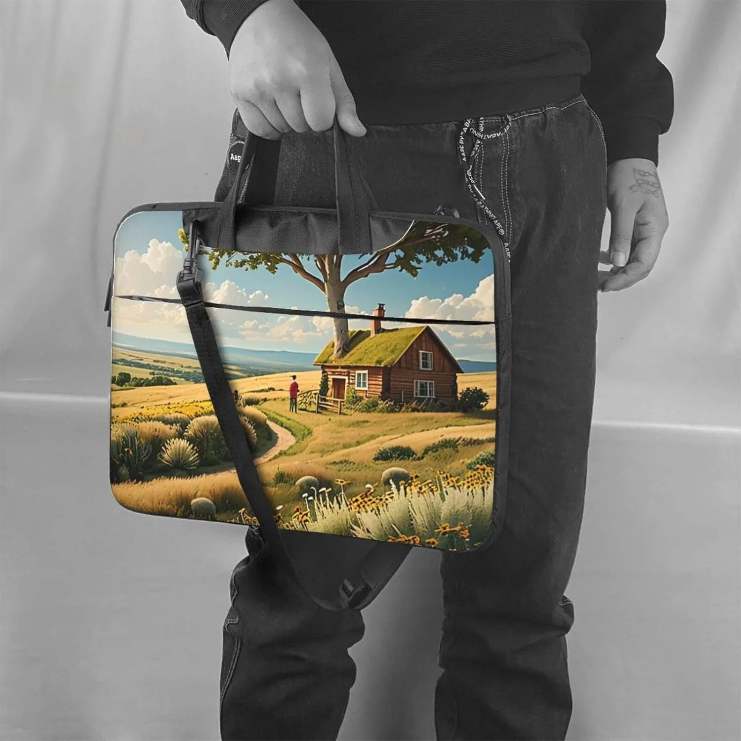 Natural Abundance Print Laptop Bag, 13-15.6 inch Work Tote Briefcase Messenger Bag Gifts for Men Women