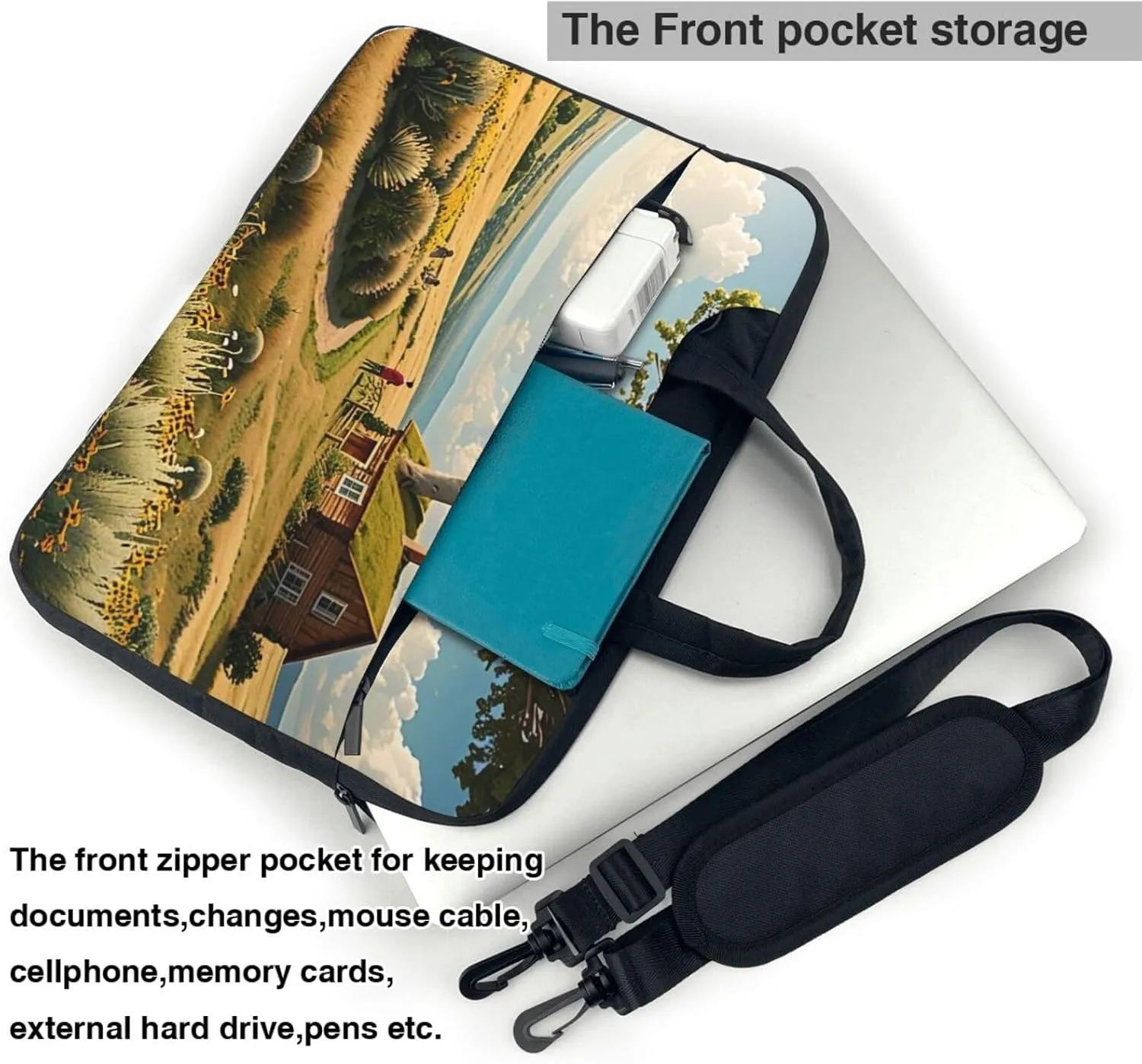 Natural Abundance Print Laptop Bag, 13-15.6 inch Work Tote Briefcase Messenger Bag Gifts for Men Women