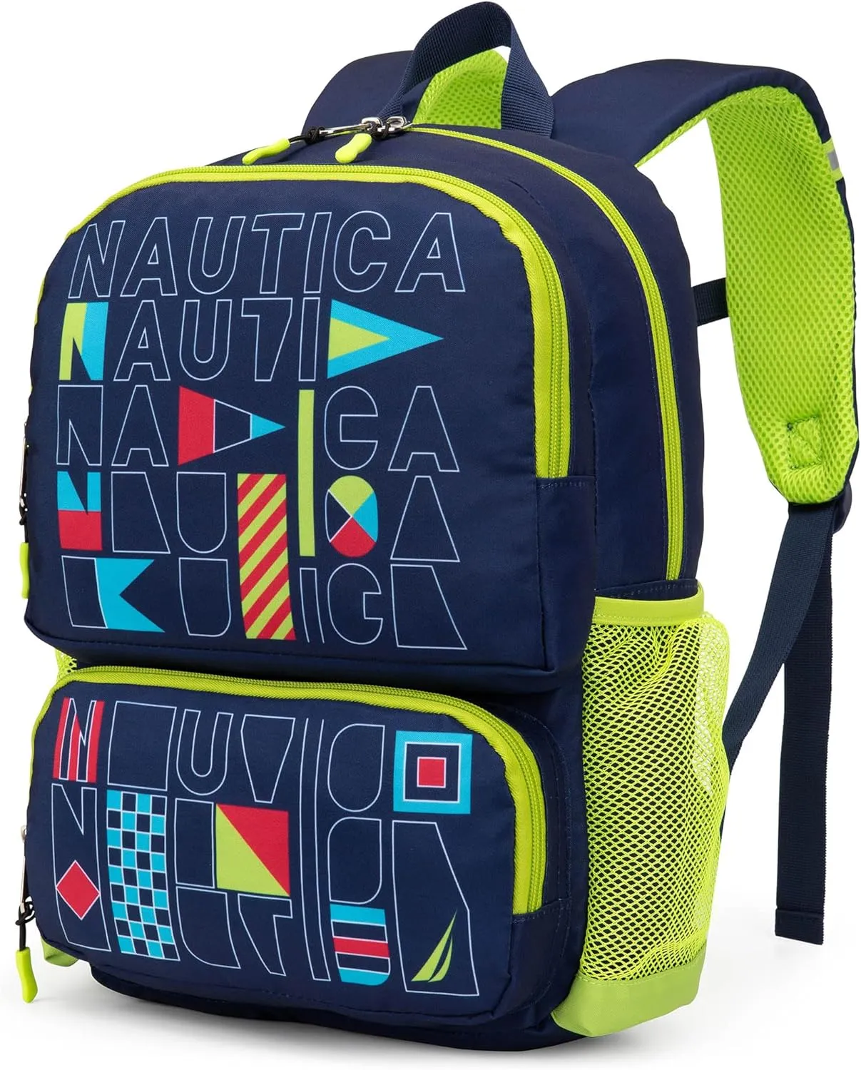 Nautica Backpack for Kids | Kindergarten, Elementary Children Backpack | 16" Tall | Flags