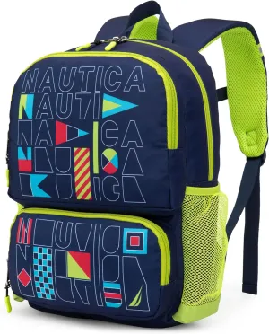 Nautica Backpack for Kids | Kindergarten, Elementary Children Backpack | 16" Tall | Flags