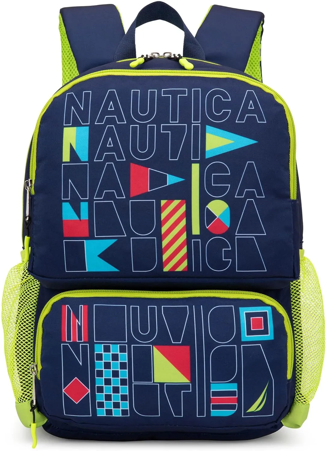 Nautica Backpack for Kids | Kindergarten, Elementary Children Backpack | 16" Tall | Flags