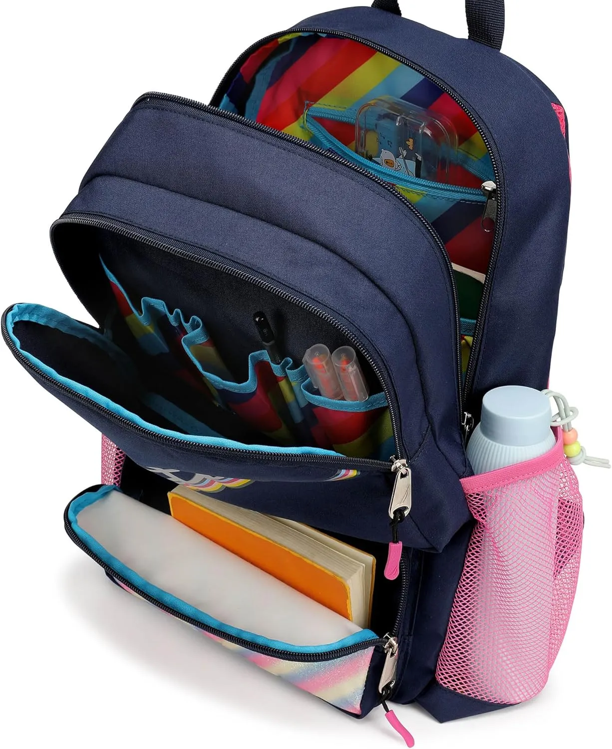 Nautica Backpack for Kids | Kindergarten, Elementary Children Backpack | 16" Tall | Retro Rainbow