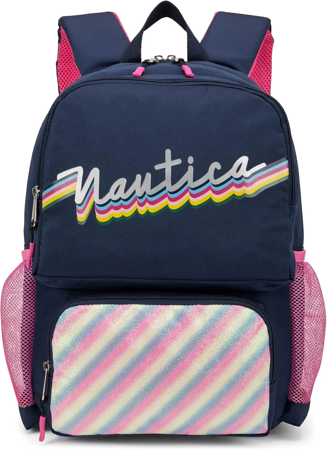 Nautica Backpack for Kids | Kindergarten, Elementary Children Backpack | 16" Tall | Retro Rainbow