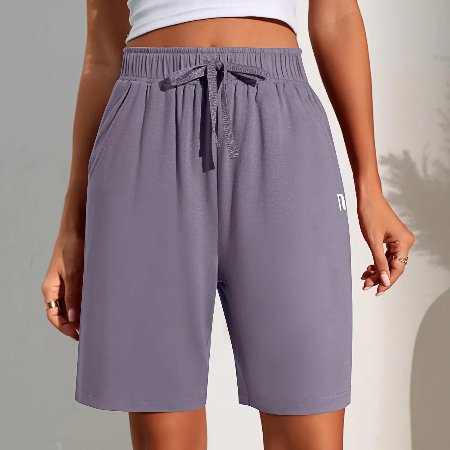 Neer 3 Pack Women's Quick Dry Shorts Women Drawstring High Waisted Bermuda Athletic Shorts with Pockets