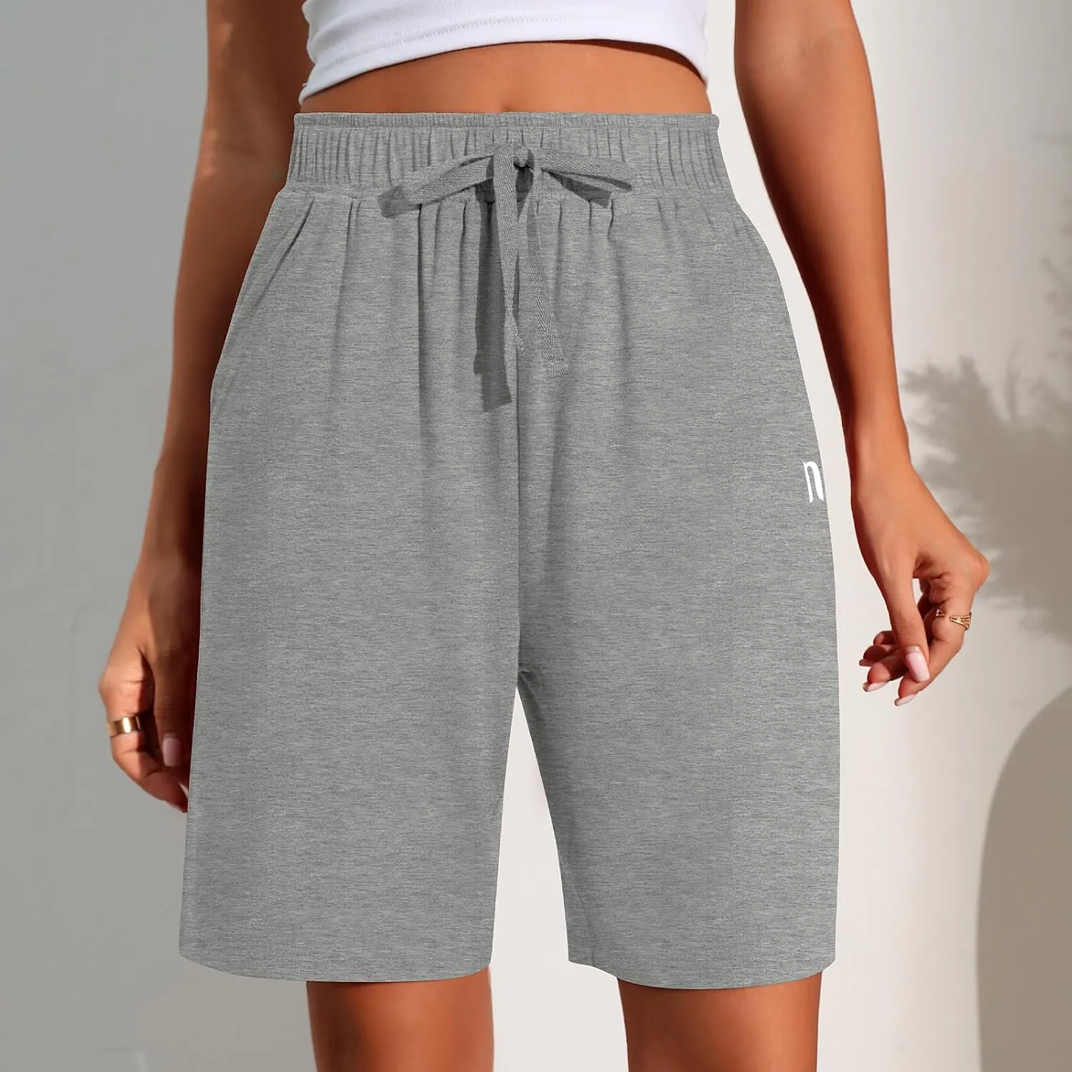 Neer 3 Pack Women's Quick Dry Shorts Women Drawstring High Waisted Bermuda Athletic Shorts with Pockets