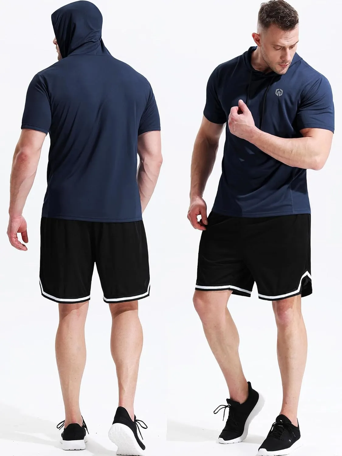 NELEUS Dry Fit Workout Athletic Muscle Tank Top Running Shirts with Hoods
