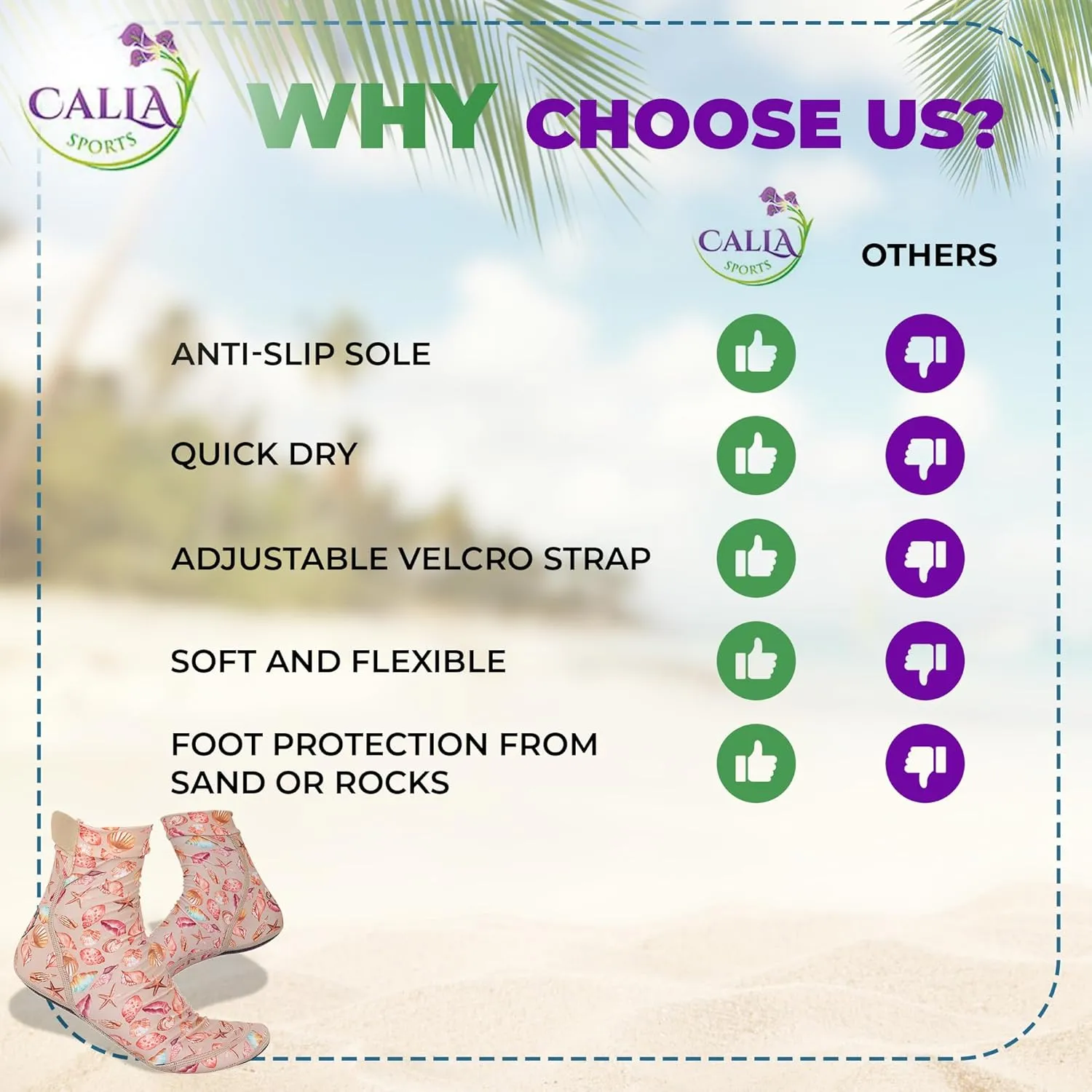 Neoprene Beach Socks - Water and Sand Socks for Men and Women