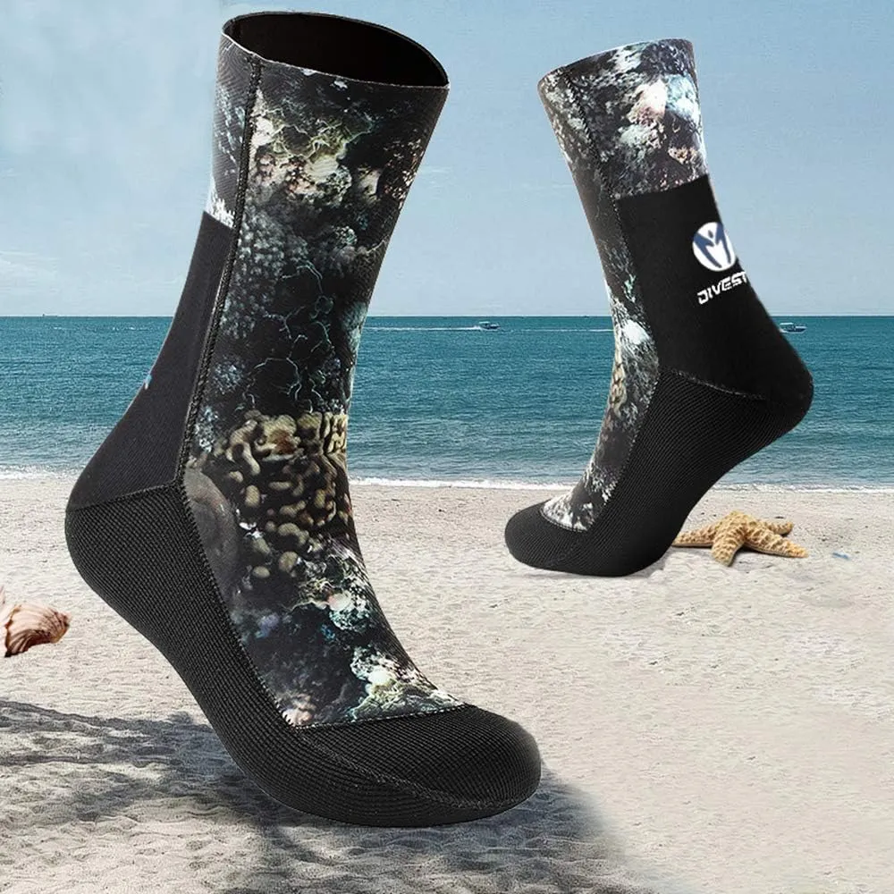 Neoprene Water Fin Sock Diving Wetsuits Sock 3MM for Women Men, Thermal Beach Sock Anti Slip Flexible for Snorkeling
