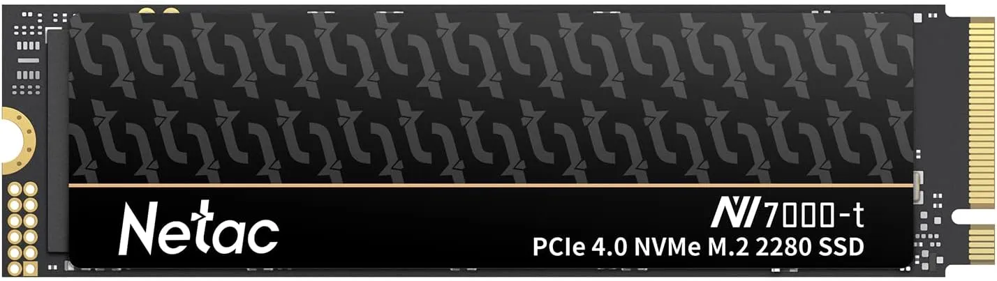 Netac 2TB PCIe Gen4x4 M.2 SSD Up to 7,300 MB/s NVMe Internal SSD with Aluminum Heatspreader High-Performance Storage for Desktop and Laptop PCs Works with PS5, NV7000-t