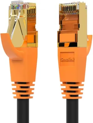 Network Cable, Shielded Ethernet Cable, Cat8 10ft 2pack Cable, Gold Plated RJ45 Connectors, 26AWG Cat8 Network Cable, Weatherproof 40Gbps 2000Mhz F/FTP LAN Cables for Gaming, Xbox, Modem, Router, PC