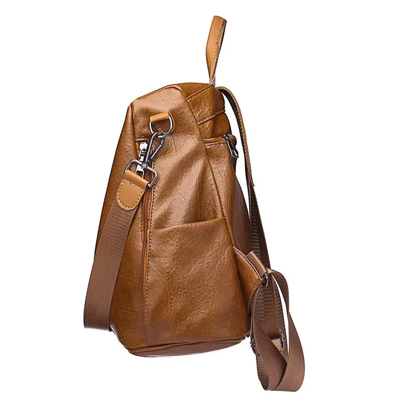 New Fashion Casual Leather Women Anti Theft Backpack