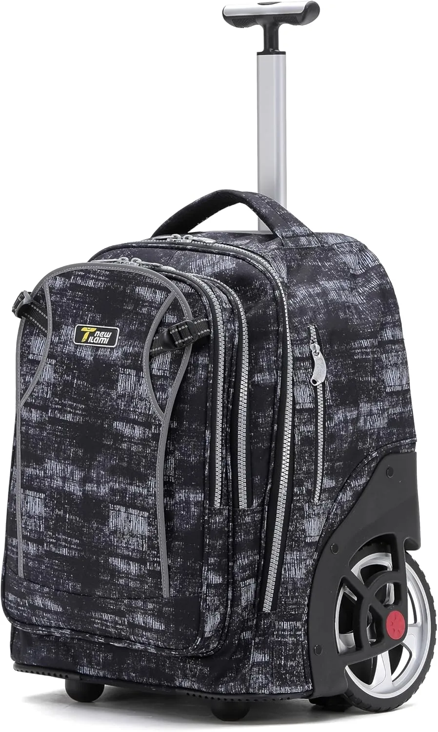 NEW TILAMI 20" Rolling Backpack for Teens Adults, Climbing Stairs Waterproof Backpack with Wheels for School Business Trave Camping with Laptop Compartment, Fit 17 Inch Laptop, Grey Mosaic