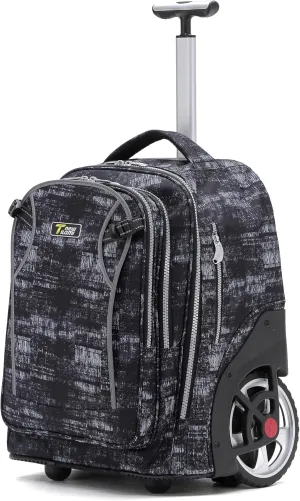 NEW TILAMI 20" Rolling Backpack for Teens Adults, Climbing Stairs Waterproof Backpack with Wheels for School Business Trave Camping with Laptop Compartment, Fit 17 Inch Laptop, Grey Mosaic