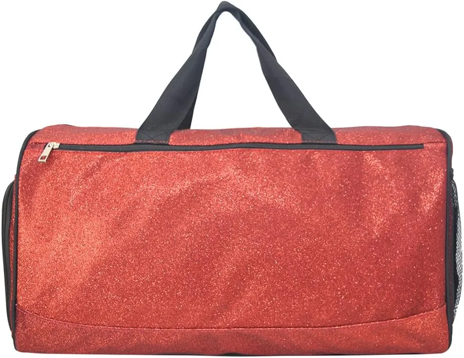 NGIL Glitter Cheers Sports Gym Duffel with Shoe Compartment and Travel Tote for Women, Cheer Bag (Red)
