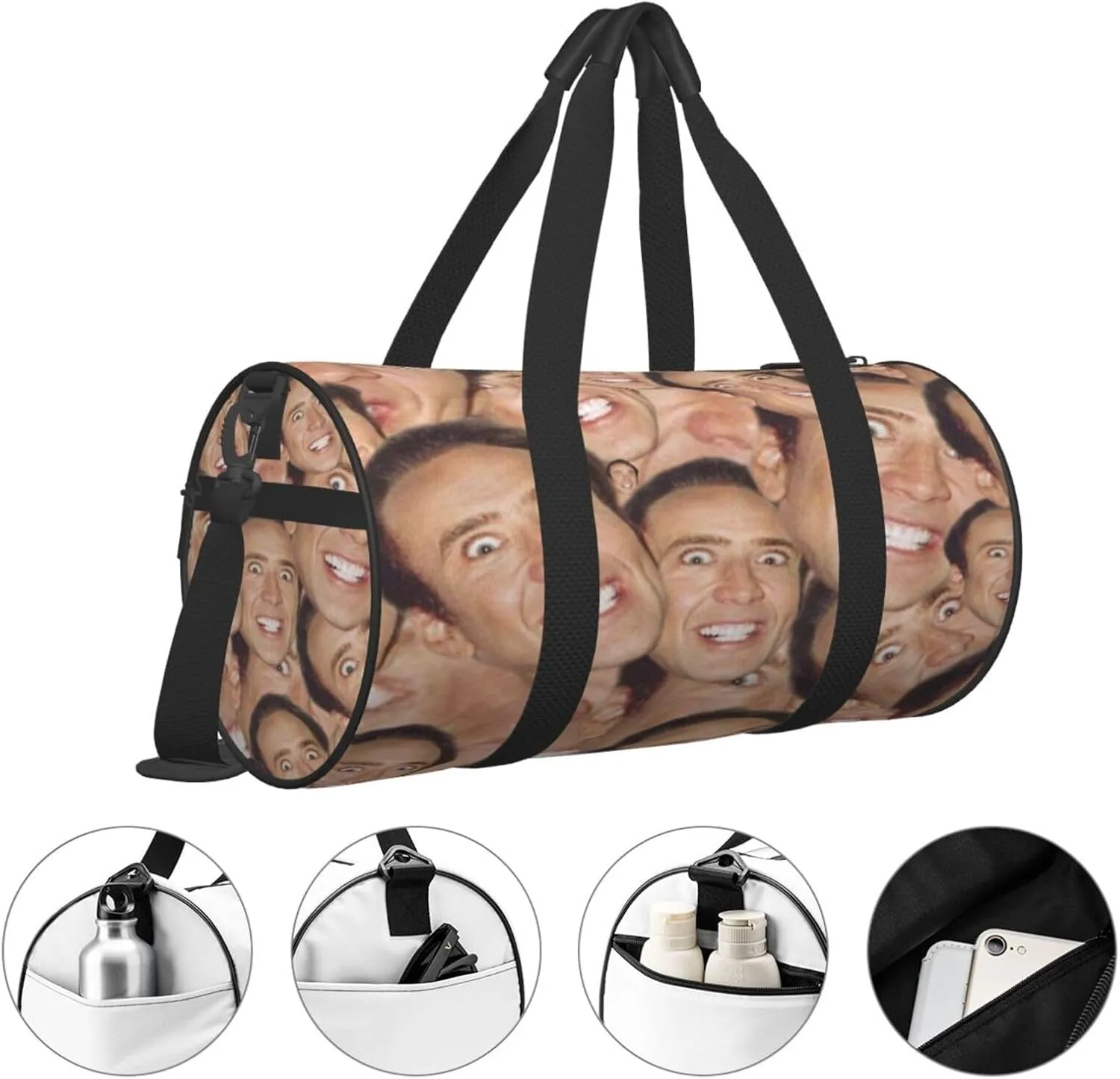 Nic-olas Cage Gym Bag for Women and Men, Gyms Waterproof Dufflebag Lightweight Carryon Gymbag