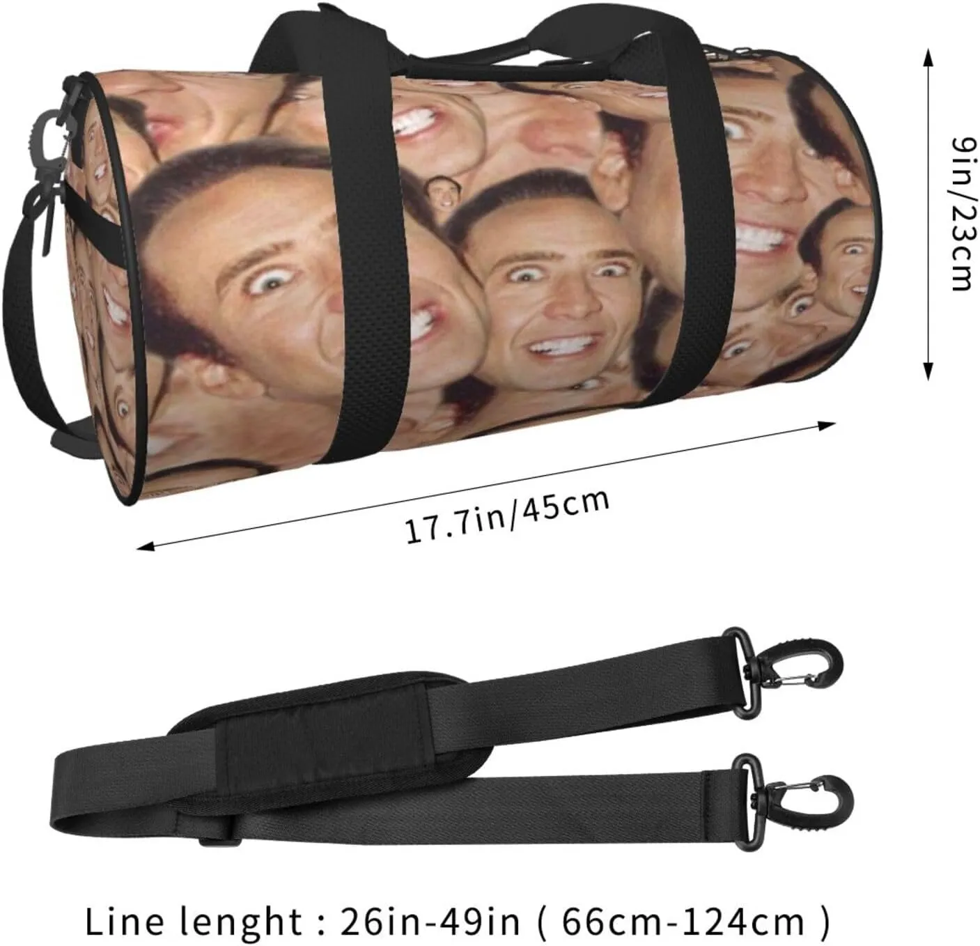 Nic-olas Cage Gym Bag for Women and Men, Gyms Waterproof Dufflebag Lightweight Carryon Gymbag
