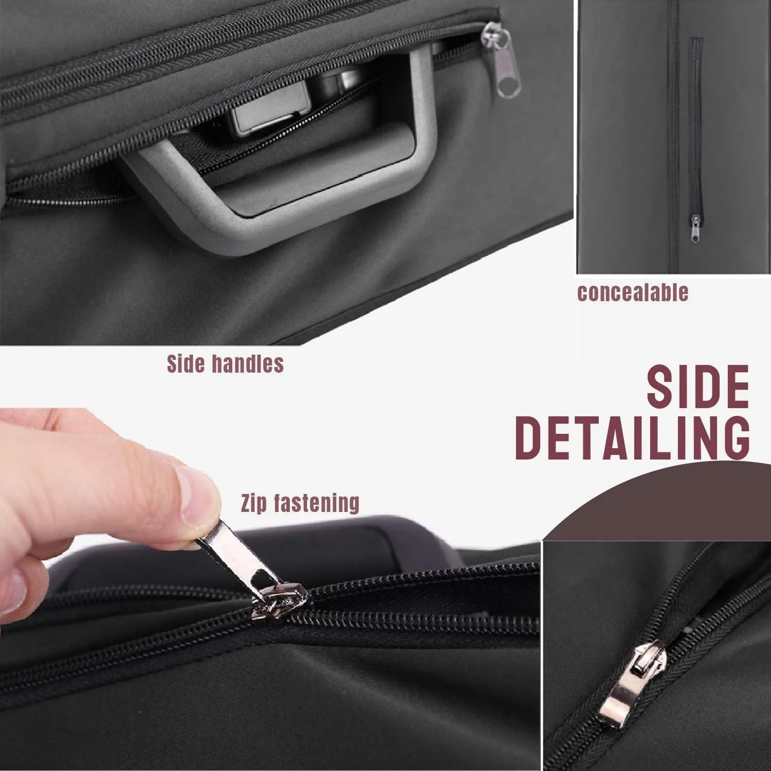 No Disassembly Suitcase Covers for Luggage - Clear Luggage Cover Protector, Black PVC Luggage Protector Suitcase Cover (Clear and Black, 26)