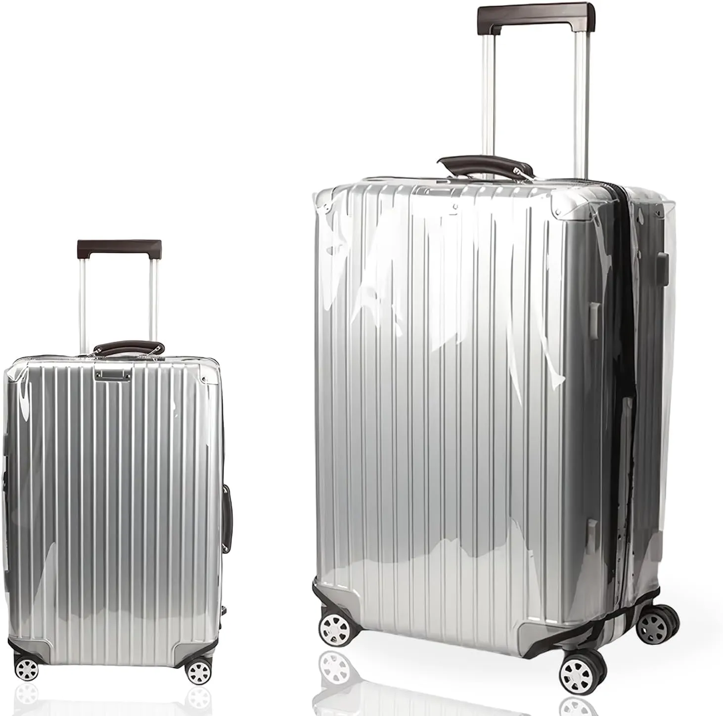 No Disassembly Suitcase Covers for Luggage - Clear Luggage Cover Protector, Black PVC Luggage Protector Suitcase Cover (Transparent - 0.5mm, 30)
