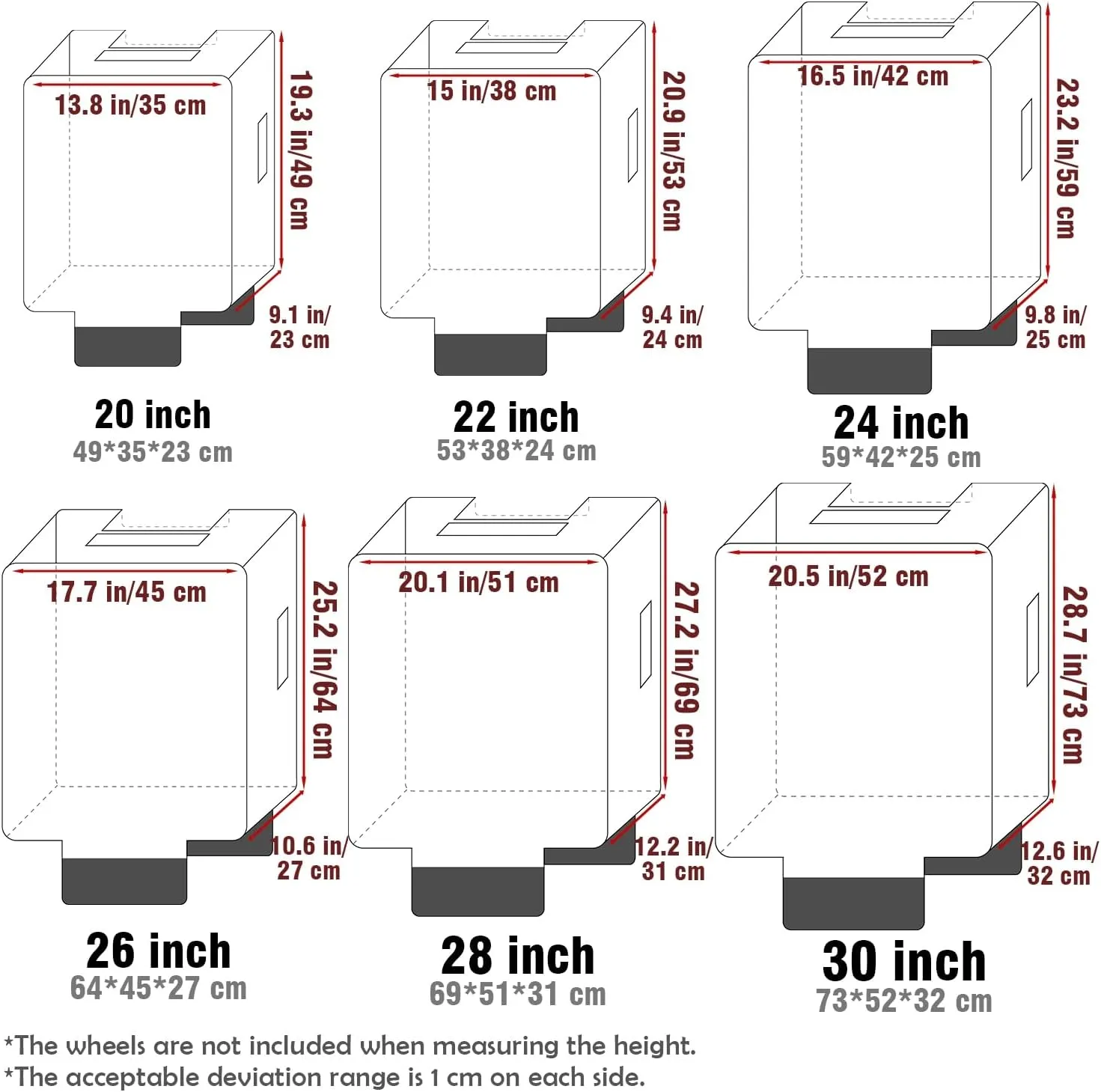 No Disassembly Suitcase Covers for Luggage - Clear Luggage Cover Protector, Black PVC Luggage Protector Suitcase Cover (Transparent - 0.5mm, 30)